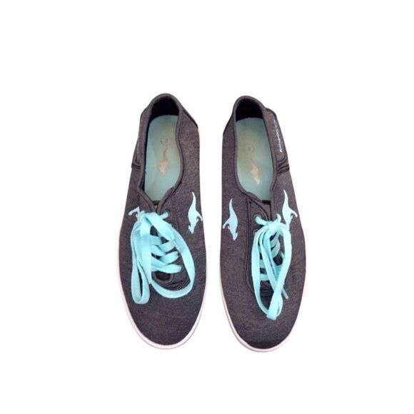 KangaROOS Canvas Sneakers Sz 8 Women's - Gray and Turquoise Tennis Shoes Casual - Picture 10 of 11